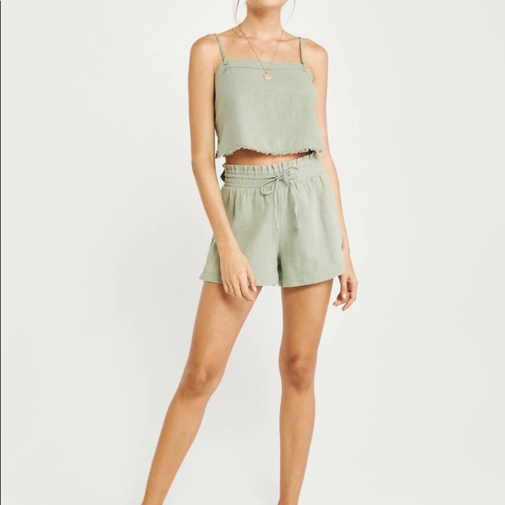 Abercrombie & Fitch linen blend top & shorts set